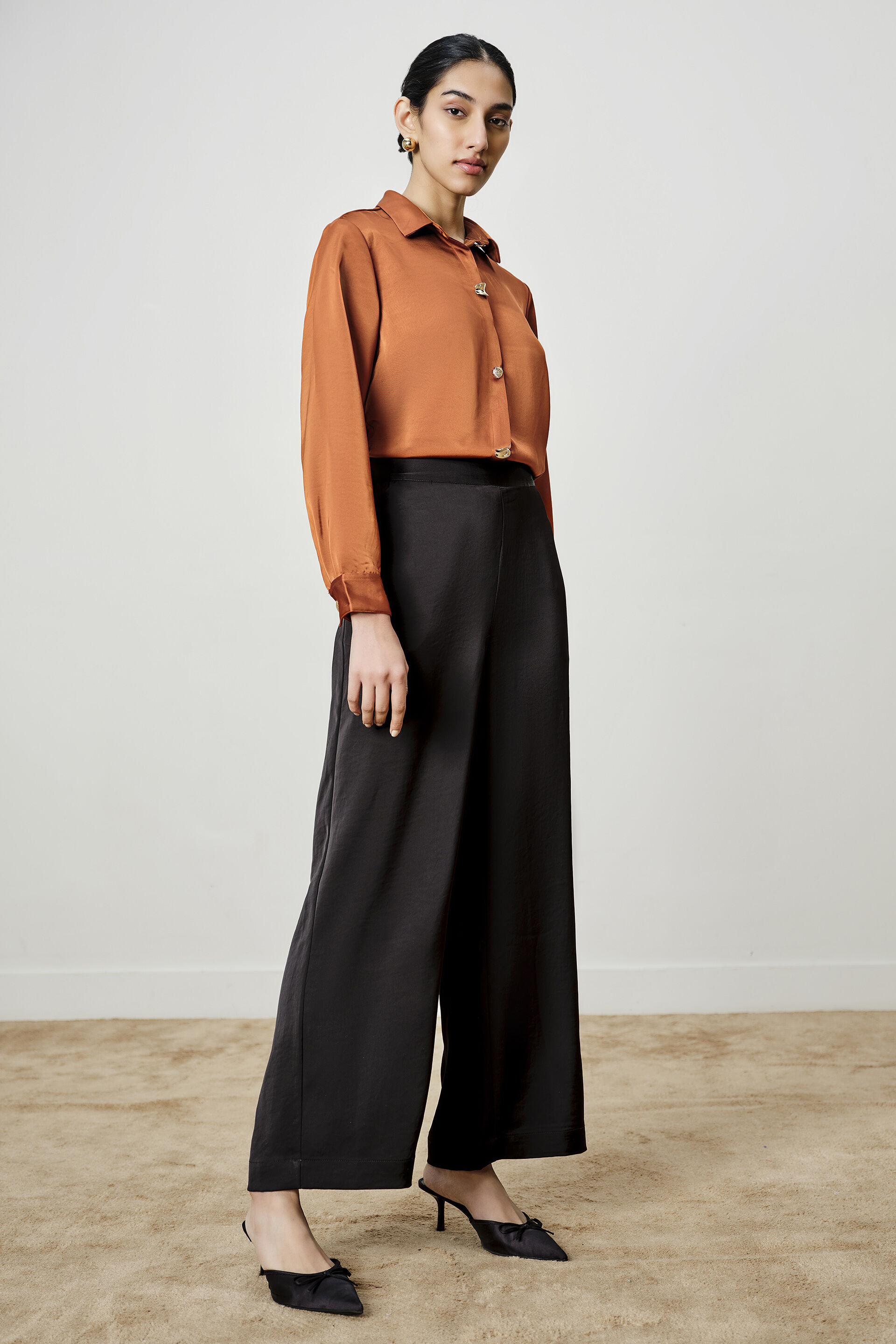 Structured Black Pants, Black, image 2